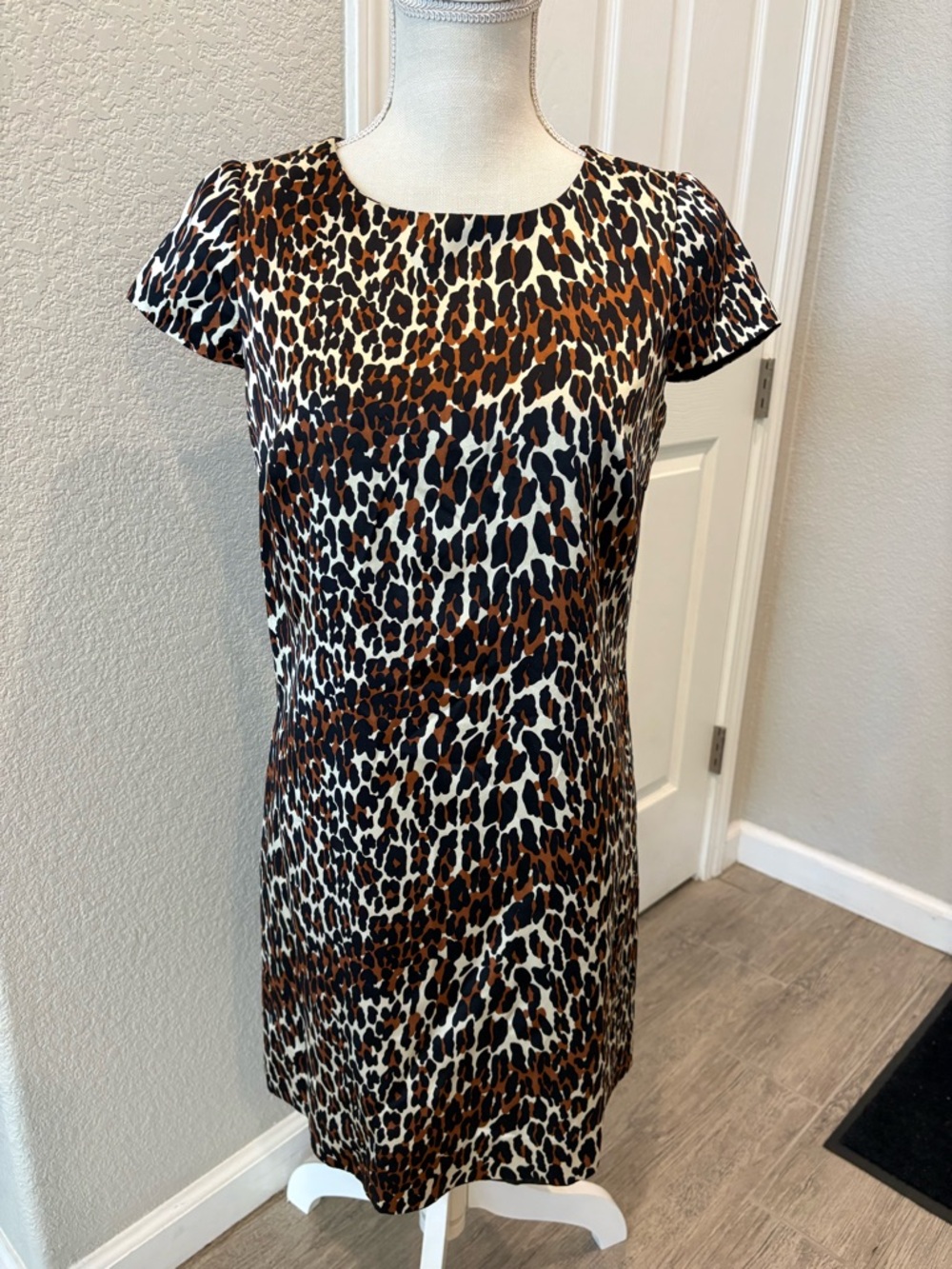 Betsey Johnson Leopard-Print Mini Dress in Brown, Black & Cream